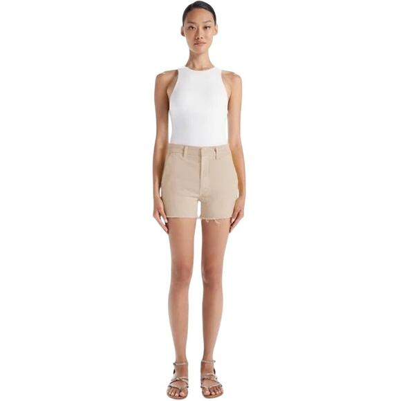MOTHER Pants - Mother The Shaker Prep Short Fray Killing Time Sesame Beige Cutoff Shorts 25